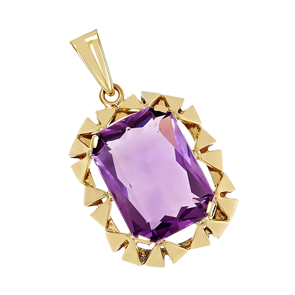 Anhänger, 14K, Gelbgold, Amethyst