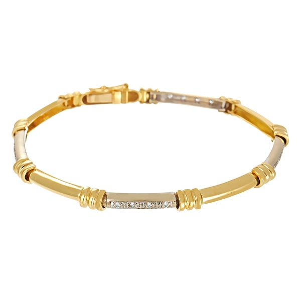 Armband, 18K, Gelb-/Weißgold, Brillanten