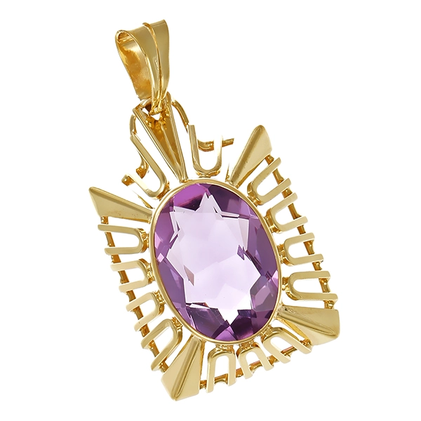 Anhänger, 8K, Gelbgold, Amethyst