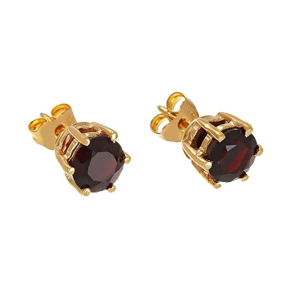 Ohrstecker, 14K, Gelbgold, Granat