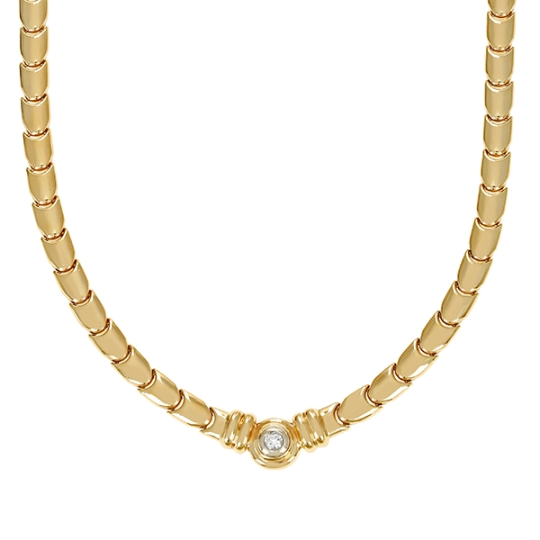 Collier, 14K, Gelbgold, Brillant