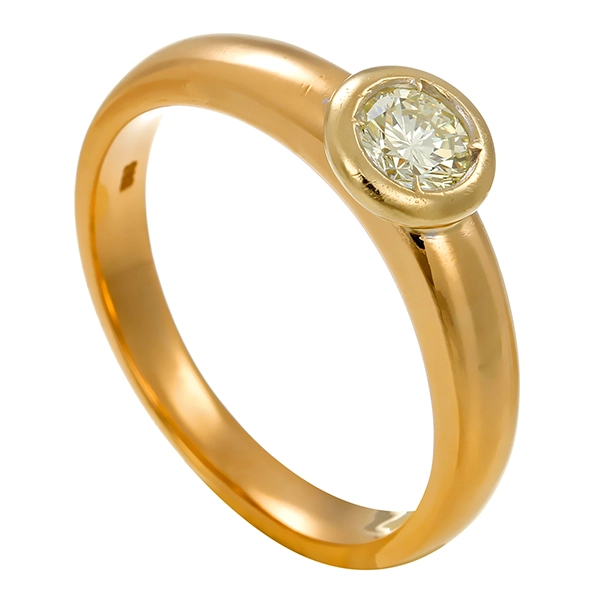 Diamantring, 14K, Gelbgold, Brillant 0,40 ct