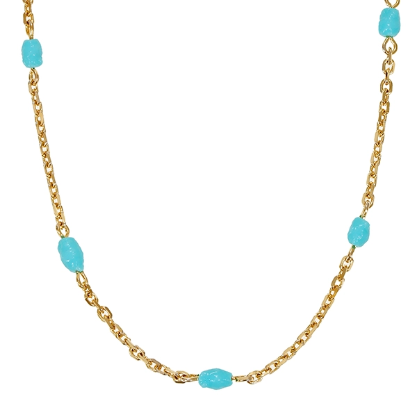 Collier, 8K, Gelbgold, Türkise