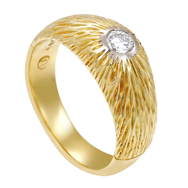 Diamantring, 14K, Gelb-/Weißgold, Brillant 0,21 ct