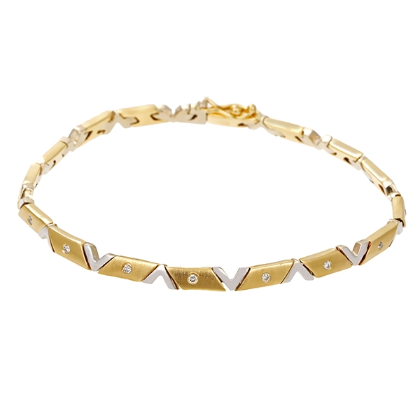 Armband, 14K, Gelb-/Weißgold, Brillanten