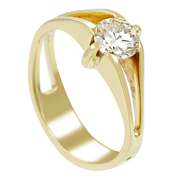 Diamantring, 14K, Gelbgold, Brillant 0.70 ct