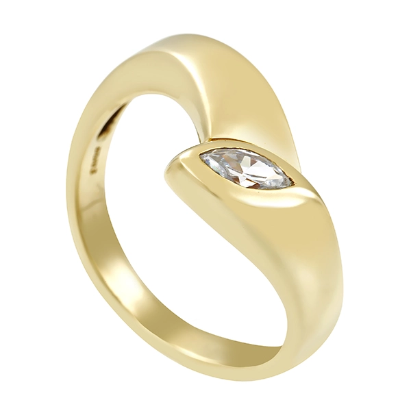 Ring, 9K, Gelbgold, Zirkonia