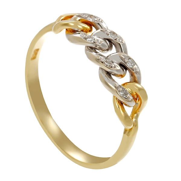 Diamantring, 14K, Gelb-/Weißgold