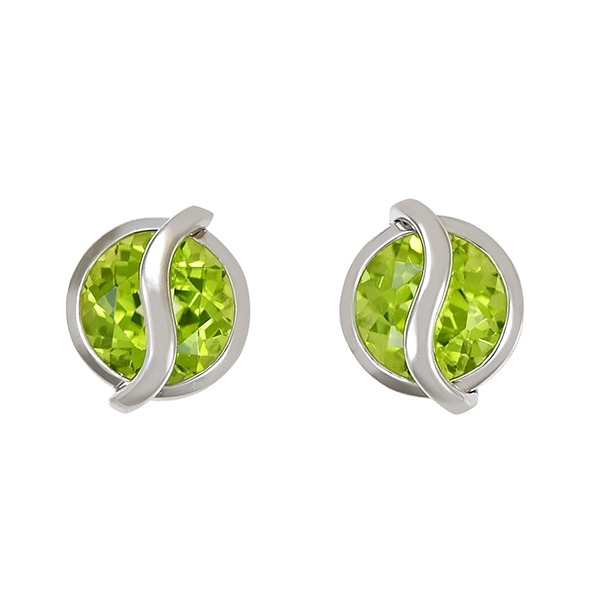 Ohrstecker, 14K, Weißgold, Peridot