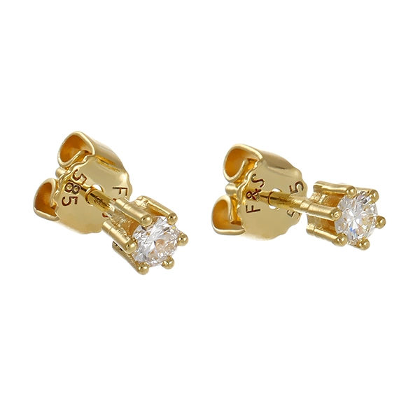 Ohrstecker, 14K, Gelbgold, Brillanten