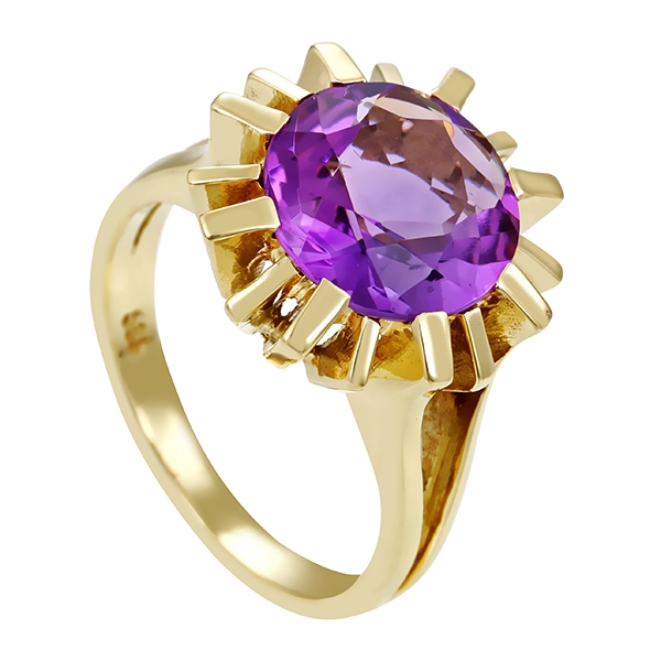 Ring, 14K, Gelbgold, Amethyst