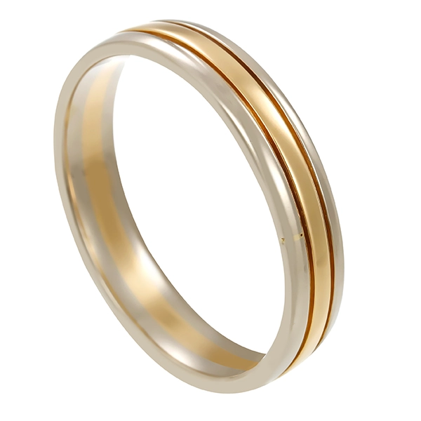 Herrenring, 14K, Gelb-/Weißgold