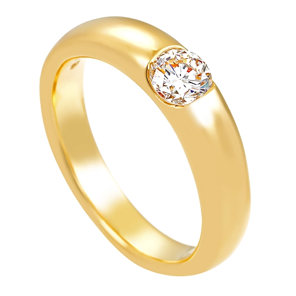 Diamantring, 18K, Gelbgold, Brillant 0,50 ct