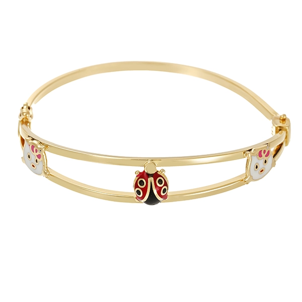 Armreif, 14K, Gelbgold, Emaille 