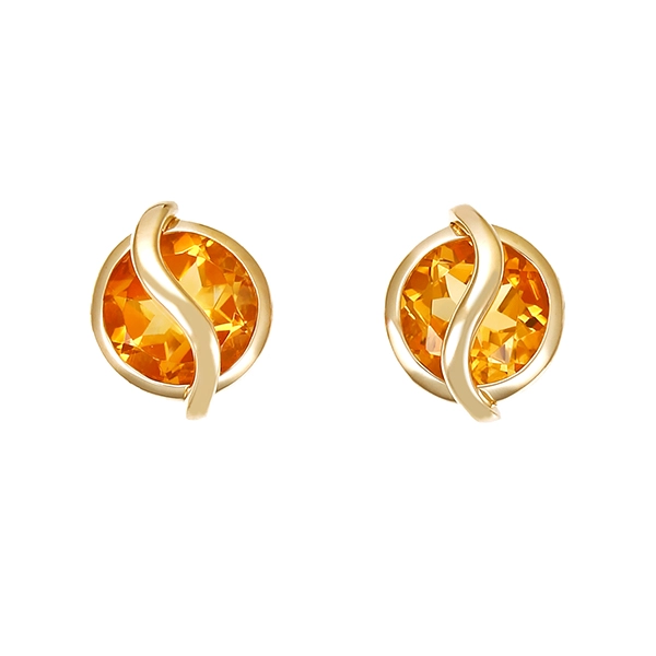 Ohrstecker, 14K, Gelbgold, Citrine