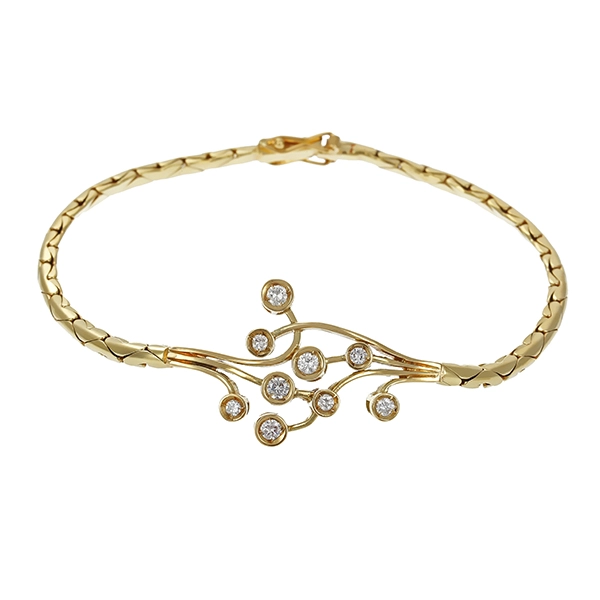 Armband, 14K, Gelbgold, Brillanten 0,42 ct