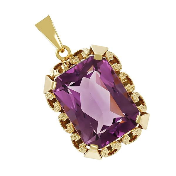 Anhänger, 14K, Gelbgold, Amethyst