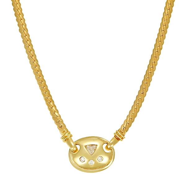 Collier, 14K, Gelbgold, Brillant, Diamant