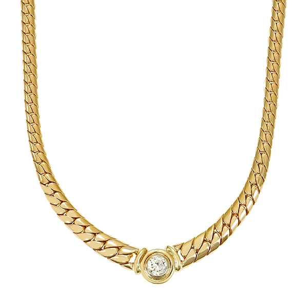 Collier, 14K, Gelbgold, Brillant 0,33 ct