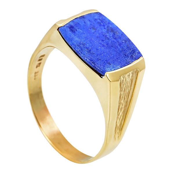 Herrenring, 8K, Gelbgold, Lapis