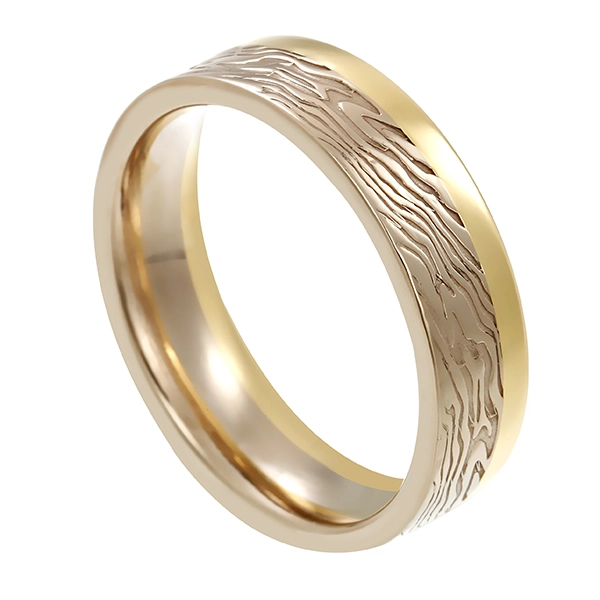 Herrenring, 14K, Gelb-/Weißgold