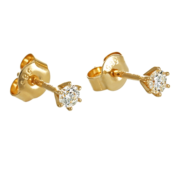 Ohrstecker, 14K, Gelbgold, Brillanten