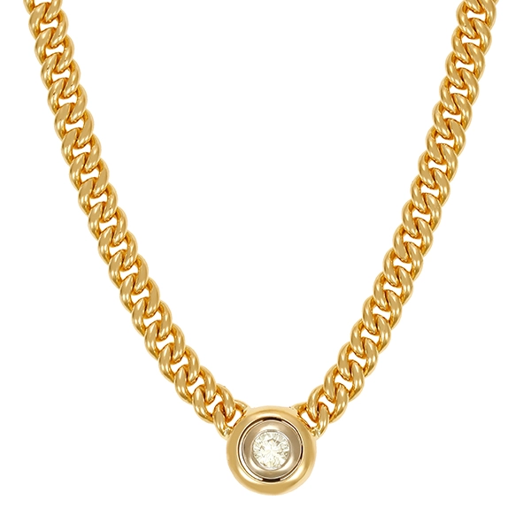 Collier, 14K, Gelbgold, Brillant, ca 0,35ct