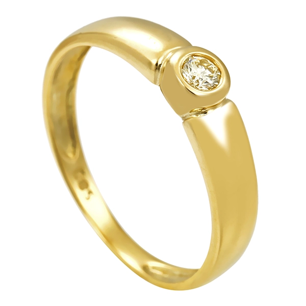 Diamantring, 14K, Gelbgold, Brillant 0,10 ct