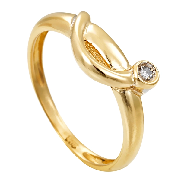 Diamantring, 14K, Gelb-/Weißgold, Brillant