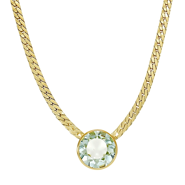 Collier, 14K, Gelbgold, Aquamarin