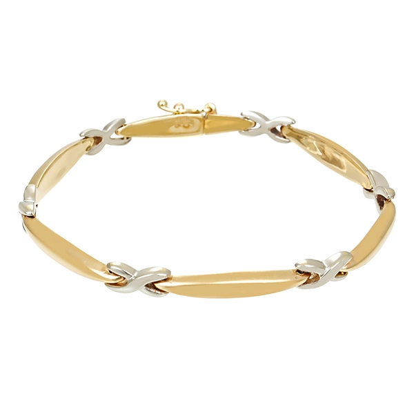 Armband, 14K, Gelbgold, Weißgold