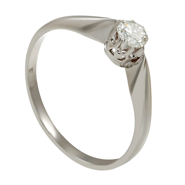 Diamantring, 14K, Weißgold, Diamant 0,15 ct