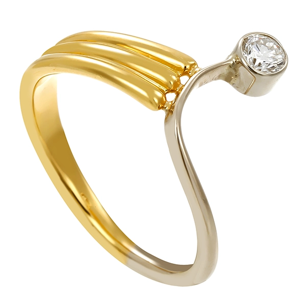 Diamantring, 14K, Gelbgold, Brillant 0,15 ct