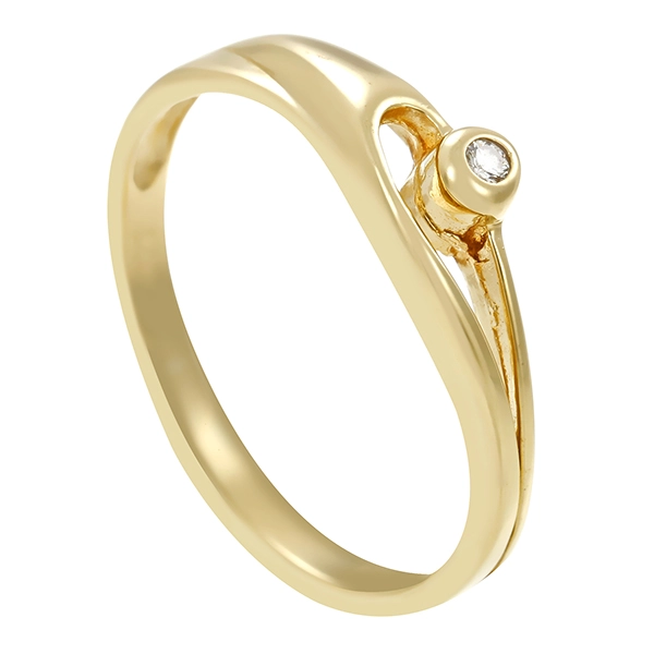 Diamantring, 14K, Gelbgold, Brillant