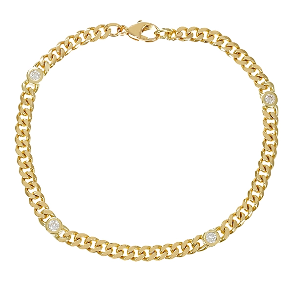 Armband, 14K, Gelbgold, Brillanten