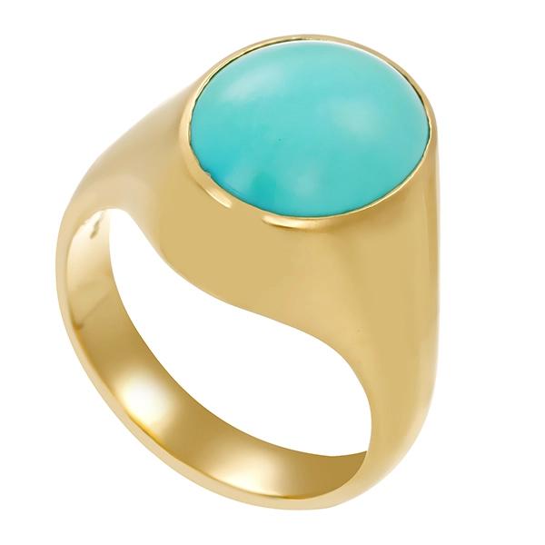 Ring, 18K, Gelbgold, Türkis 