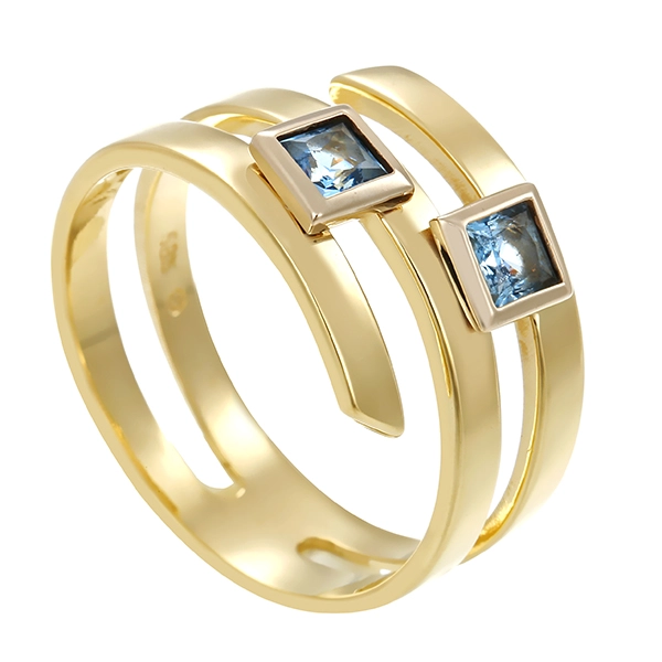 Ring, 14K, Gelbgold, synthetischer Spinell