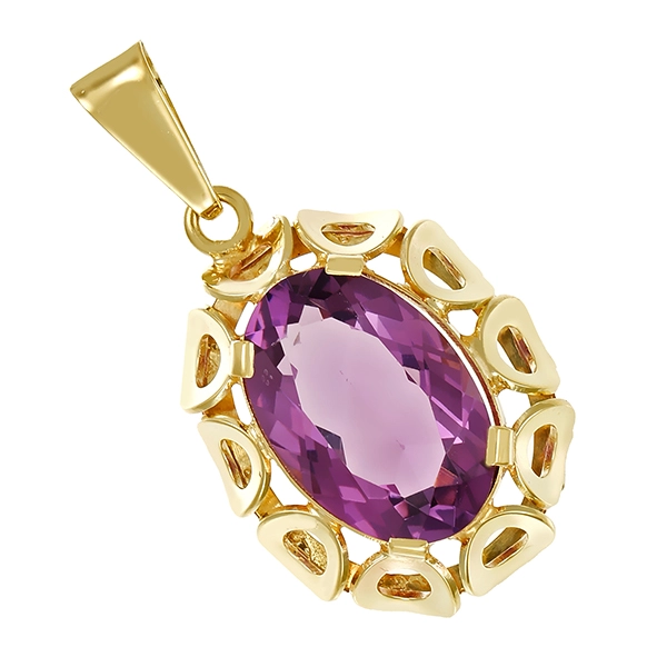 Anhänger, 14K, Gelbgold, Amethyst