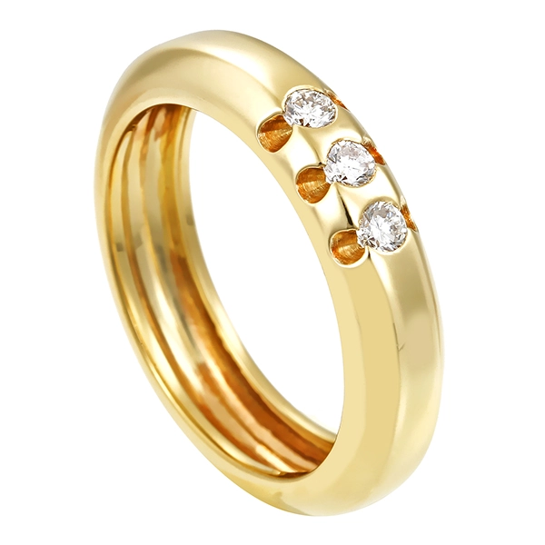 Diamantring, 14K, Gelbgold, Brillanten 0,15 ct