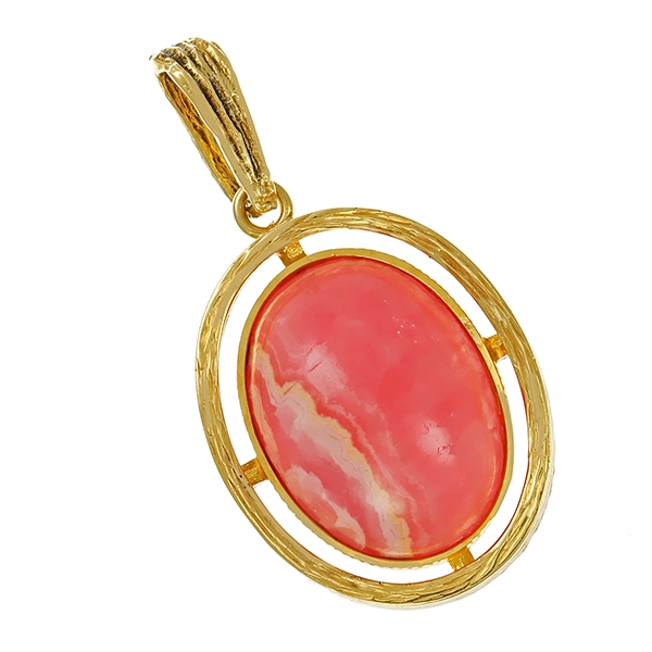 Anhänger, 14K, Gelbgold, Rhodochrosit