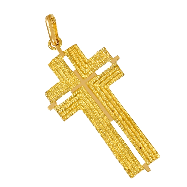 Anhänger, 18K, Gelbgold, Kreuz