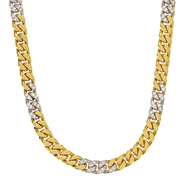 Collier, 18K, Gelb-/Weißgold, Brillant