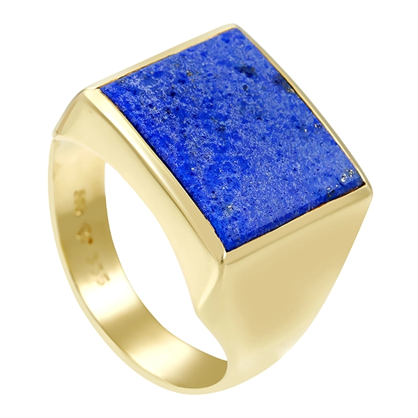 Herrenring,14K, Gelbgold, Lapis