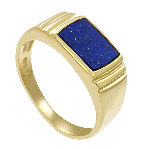 Ring, 14K, Gelbgold, Lapis