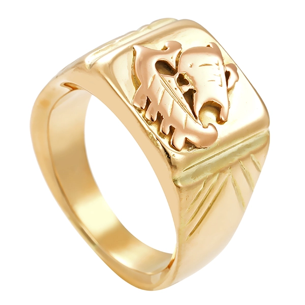 Herrenring, 14K, Gelb-/Rotgold