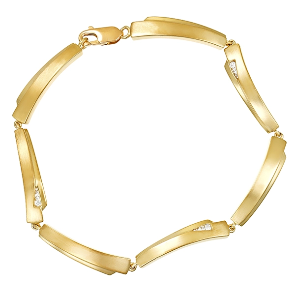 Armband, 8K, Gelbgold, Zirkonia