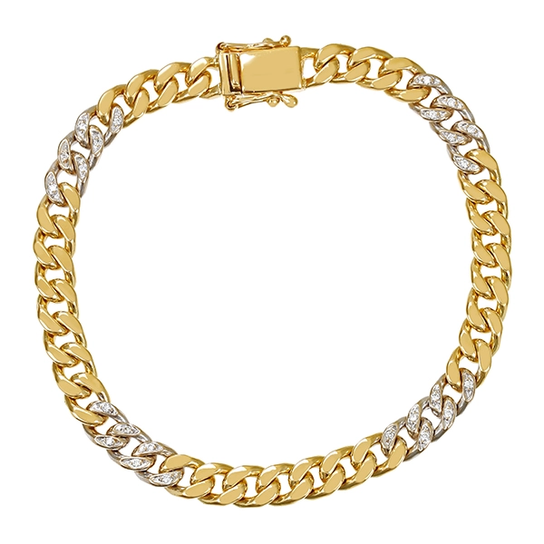 Armband, 18K, Gelb-/Weißgold, Brillanten