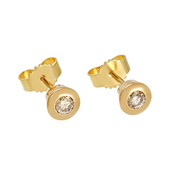 Ohrstecker, 14K, Gelbgold, Brillanten