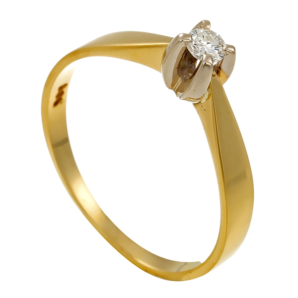 Diamantring, 14K, Gelbgold, Brillant 0,10 ct