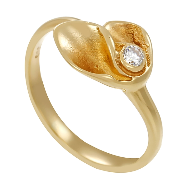 Ring, 14K, Gelbgold, Zirkonia